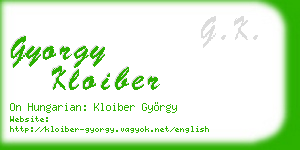 gyorgy kloiber business card